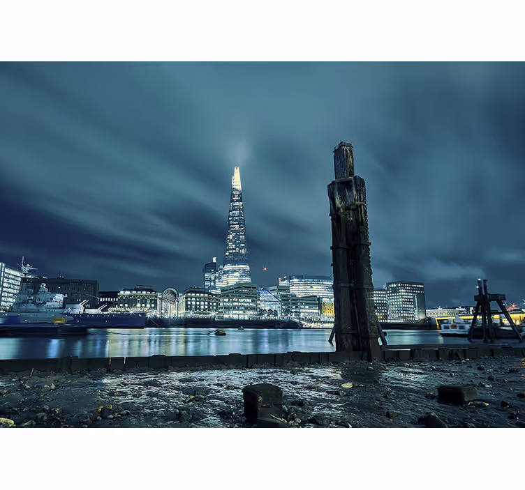 Tapisserie londres tour shard de nuit - TenStickers