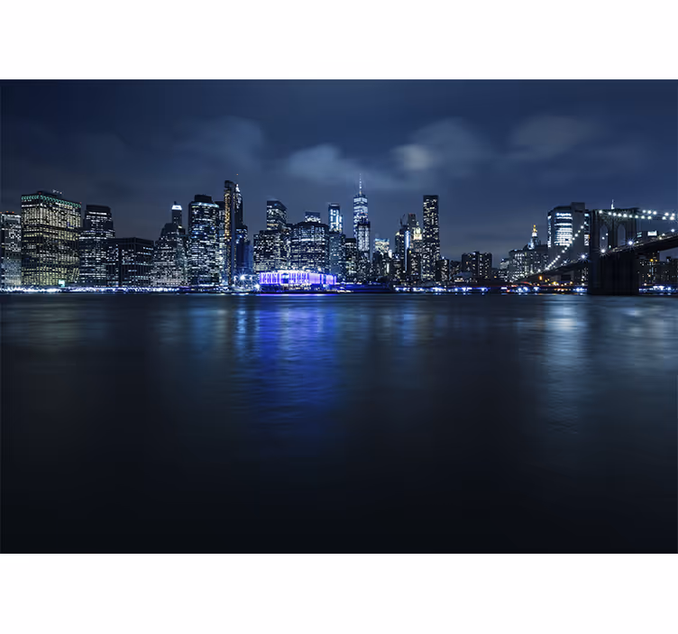 Tapisserie new york paysage urbain du soir - TenStickers