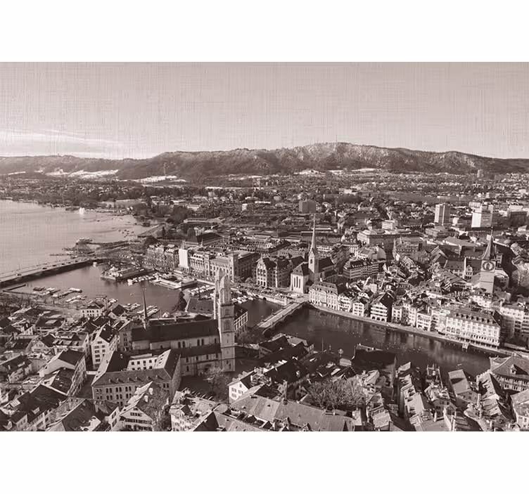 Tapisserie villes et pays vue de la ville de zurich - TenStickers