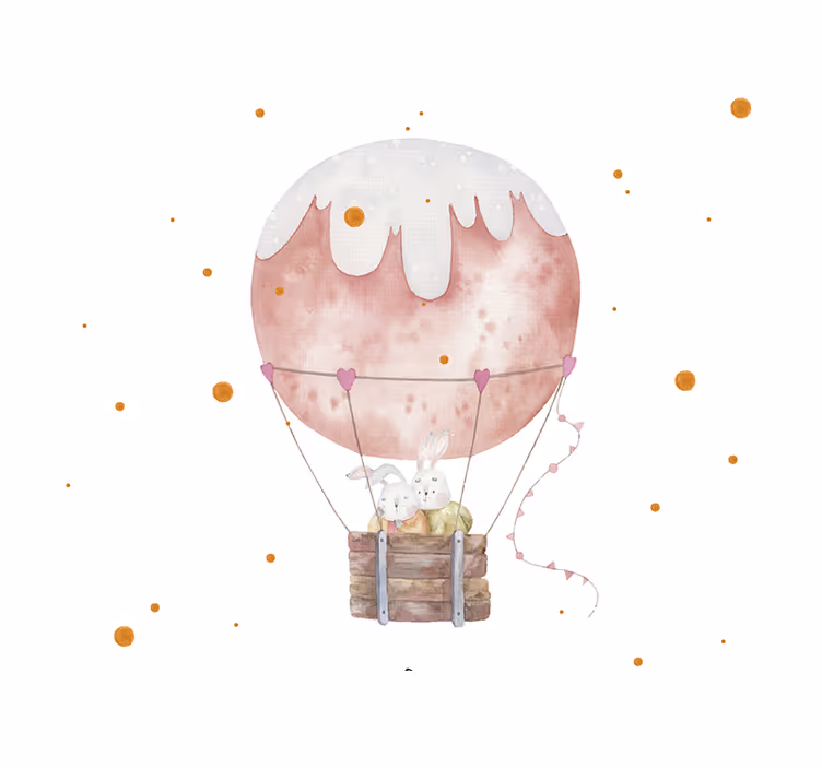 Tapisserie amour aventure du lapin ballon - TenStickers