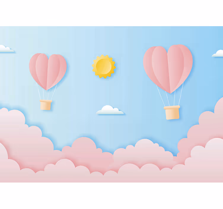Tapisserie amour ballons en forme de cœur - TenStickers