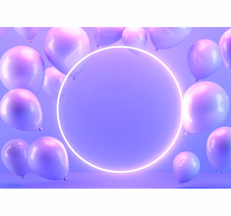 Tapisserie amour cercle de ballons flottants - TenStickers