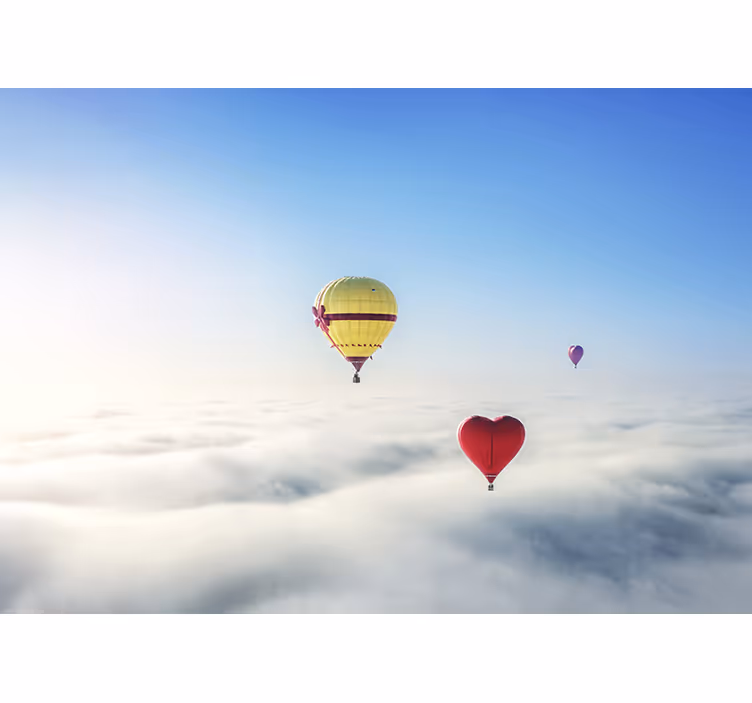 Tapisserie amour ballons cœurs flottants - TenStickers