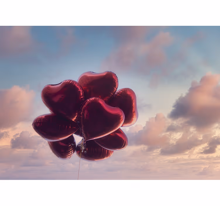 Tapisserie amour boules d'air en forme de cœur - TenStickers