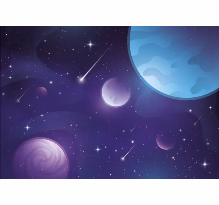 Tapisserie espace vue orbitale céleste - TenStickers