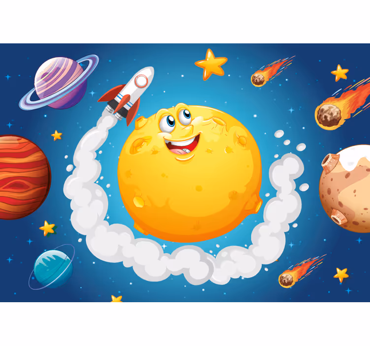 Tapisserie fantaisie thème aventure spatiale - TenStickers