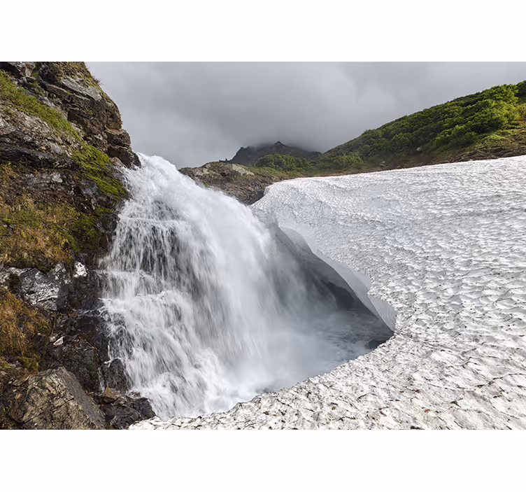 Tapisserie nature vue panoramique de cascade - TenStickers