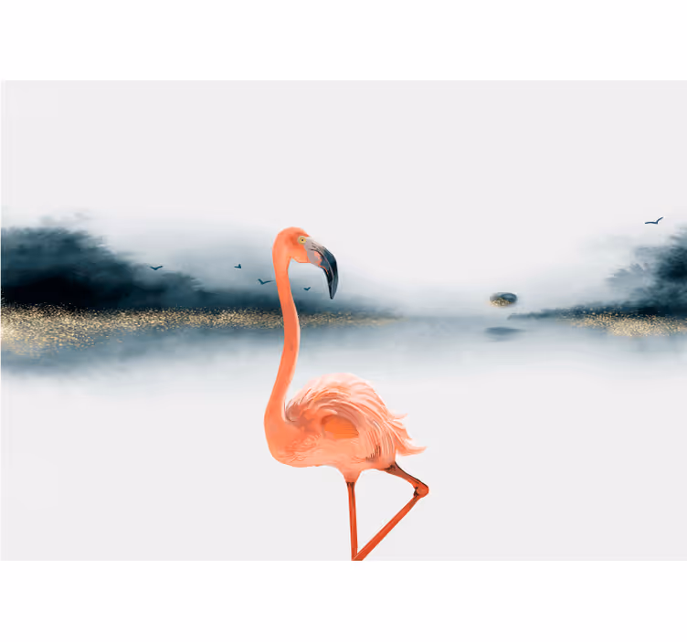 Tapisserie animaux pose de flamant élégant - TenStickers