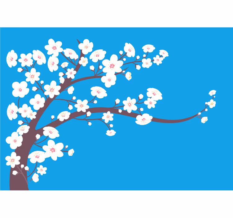 Tapisserie fleur branche de cerisier - TenStickers