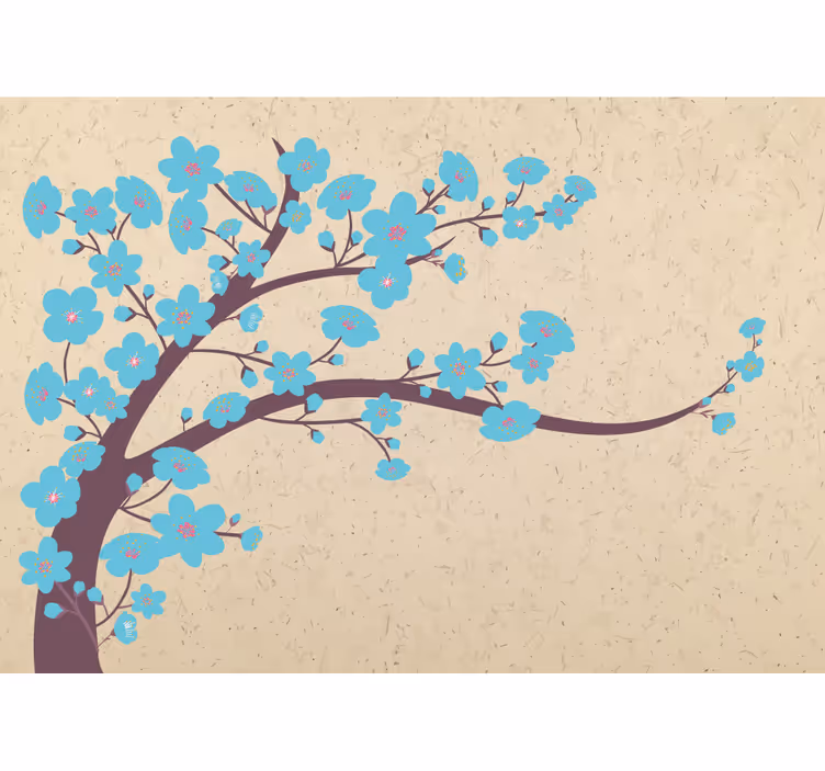 Tapisserie fleur tige de fleur de cerisier - TenStickers