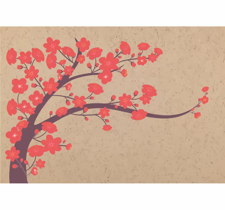 Tapisserie fleur branche de sakura - TenStickers