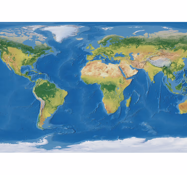 Tapisserie carte du monde carte du monde détaillée - TenStickers