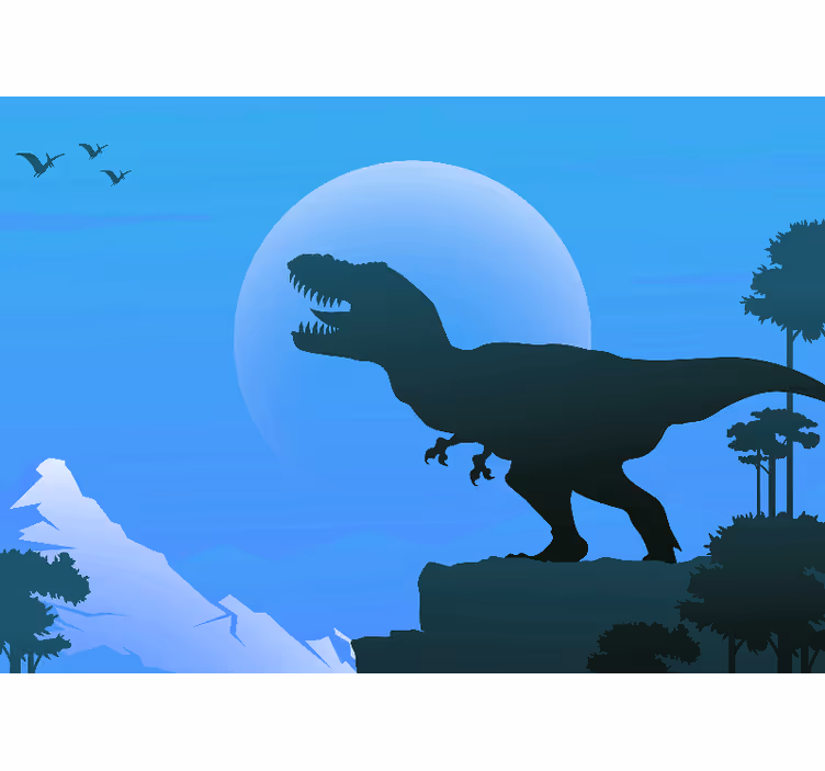 Tapisserie animaux silhouette tyrannosaurus rex - TenStickers