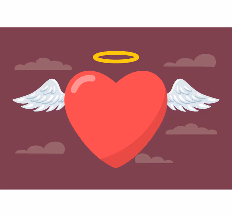 Tapisserie amour cœur avec ailes - TenStickers