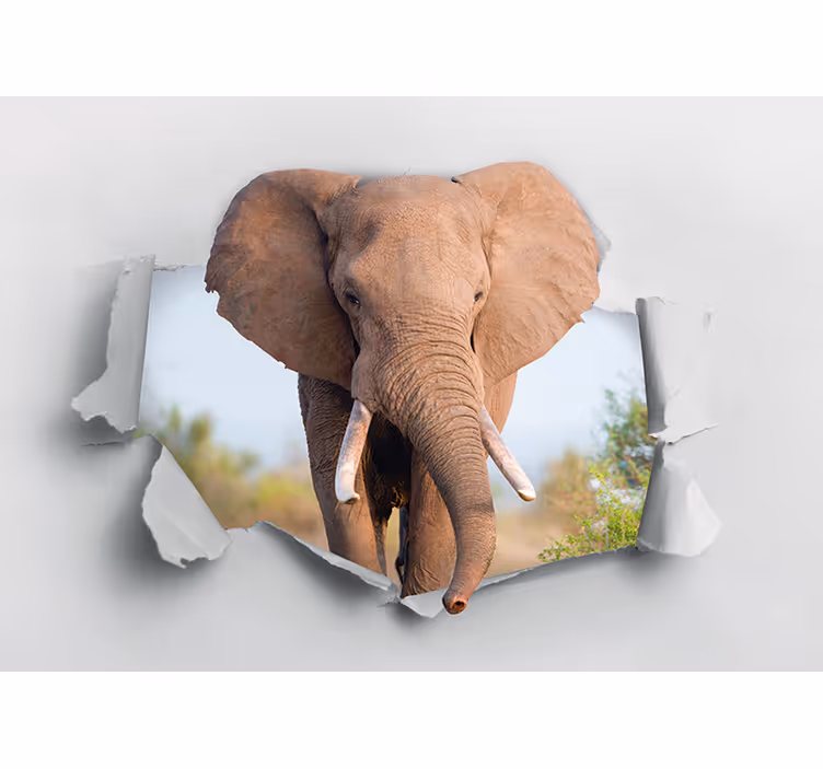 Tapisserie animaux portrait majestueux d'éléphant - TenStickers