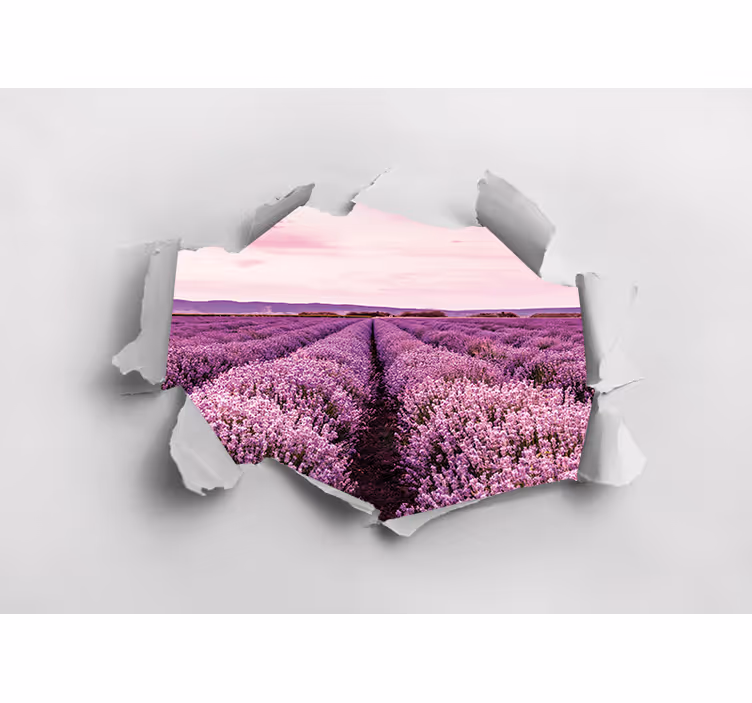 Tapisserie fleur champ de lavande - TenStickers