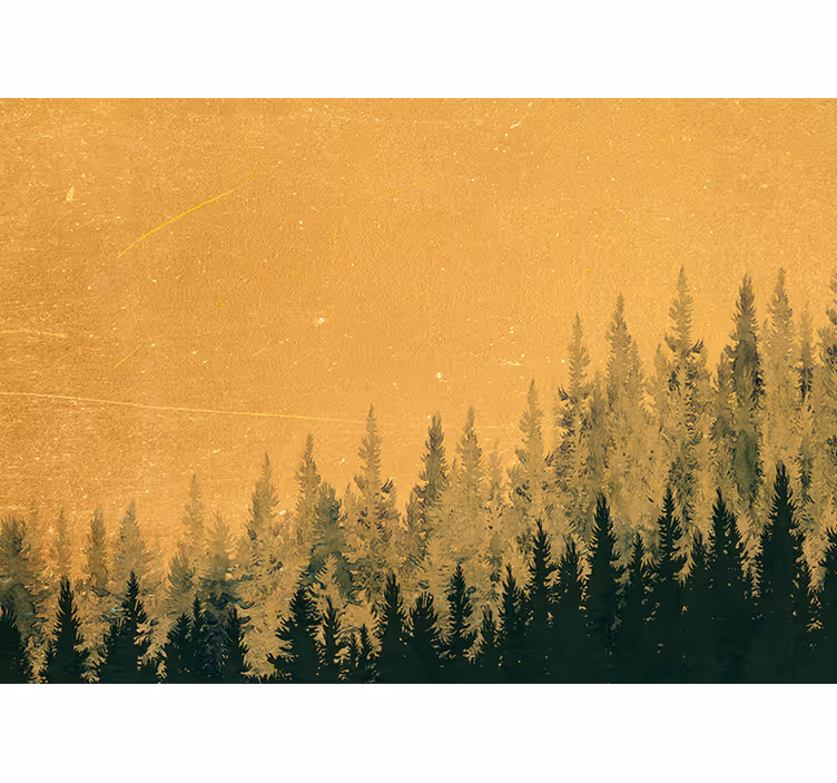 Tapisserie nature silhouette de pin - TenStickers
