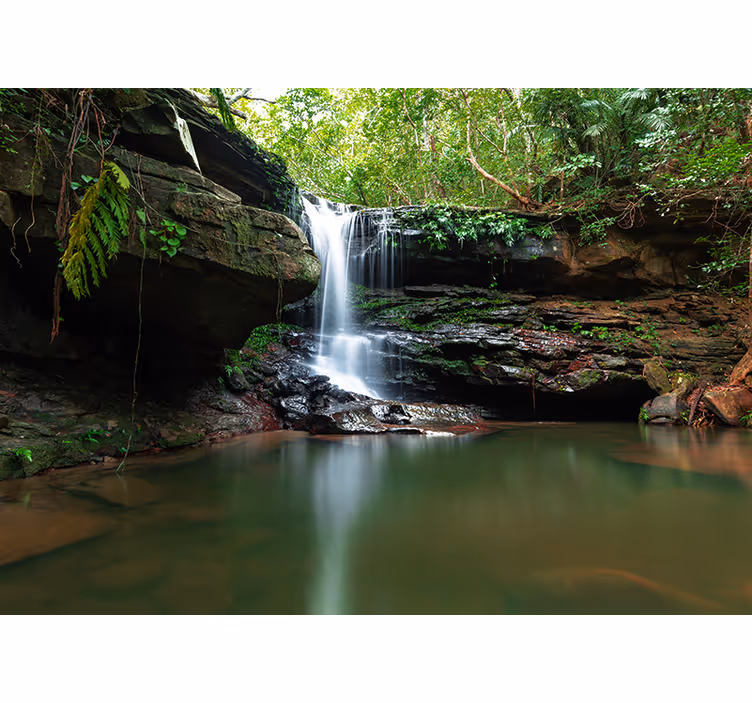 Tapisserie nature vue paisible de cascade - TenStickers