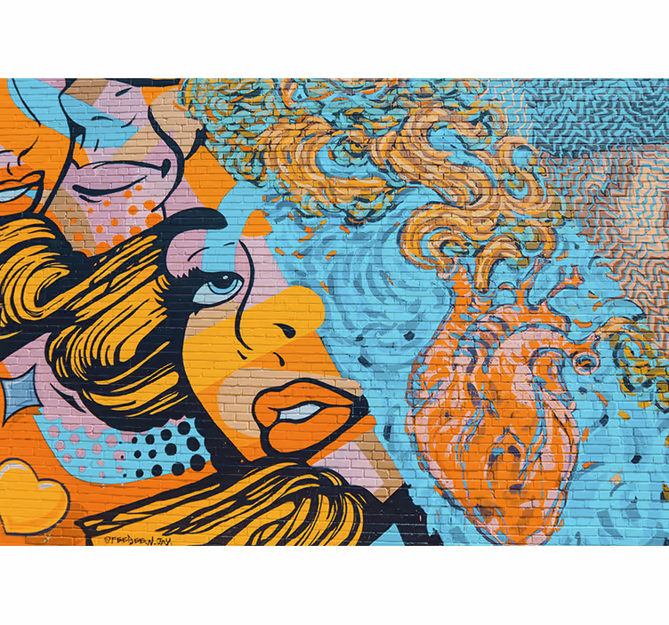 Tapisserie graffiti expression urbaine colorée - TenStickers