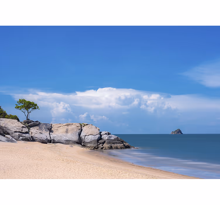 Tapisserie paysage scène de plage sereine - TenStickers