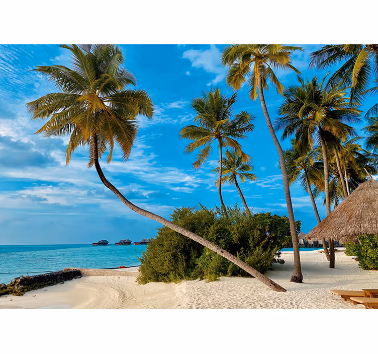 Tapisserie nature paysage de palmiers tropicaux - TenStickers