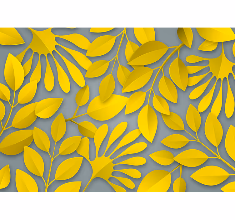 Papier peint nature motifs de feuilles animés - TenStickers