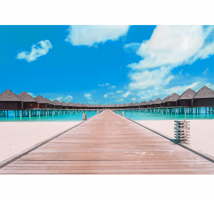 Tapisserie paysage chemin de quai tropical - TenStickers