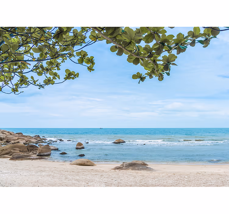 Tapisserie nature vue paisible sur la plage - TenStickers
