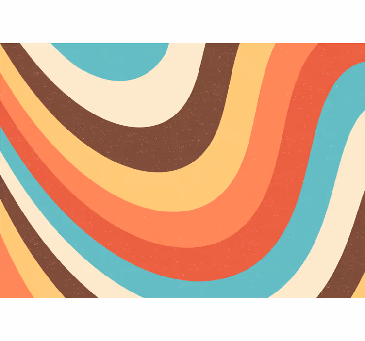 Tapisserie abstraite vagues de couleurs courbées - TenStickers