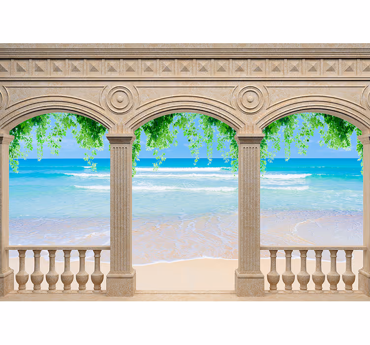 Tapisserie paysage vue sur arche côtière - TenStickers