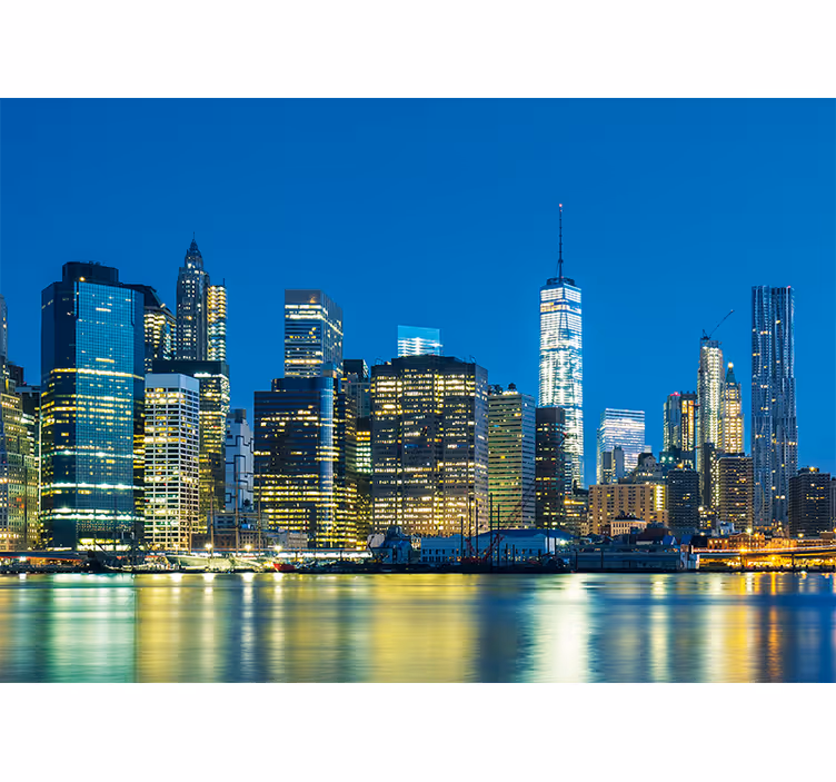 Tapisserie new york vue nocturne de nyc - TenStickers