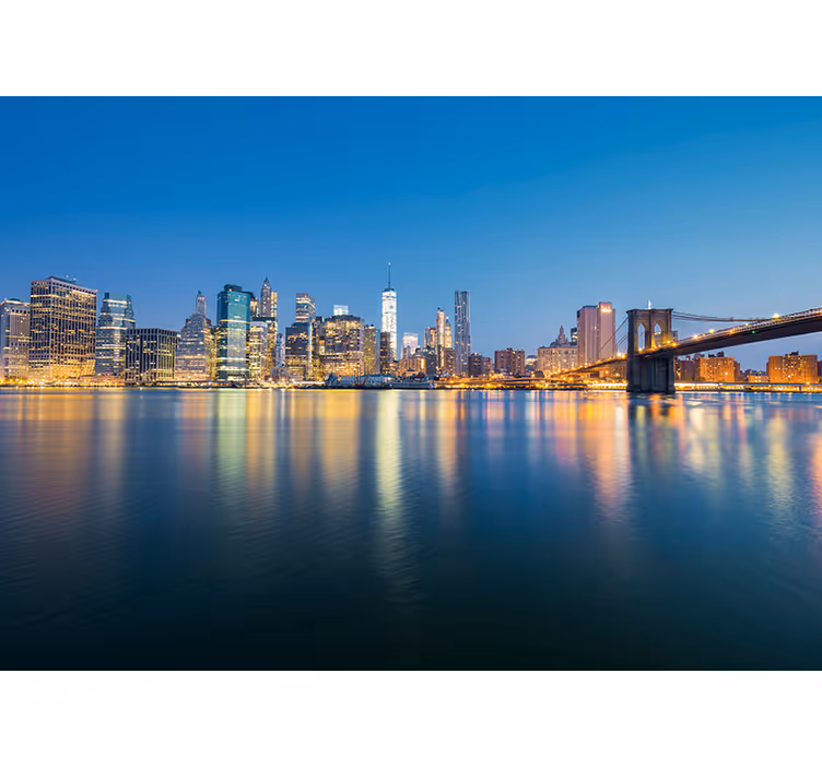 Tapisserie new york pont de brooklyn skyline urbain - TenStickers