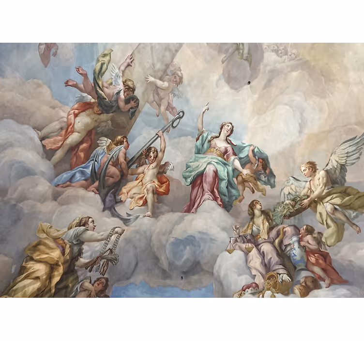 Tapisserie art classique figures célestes au-dessus - TenStickers