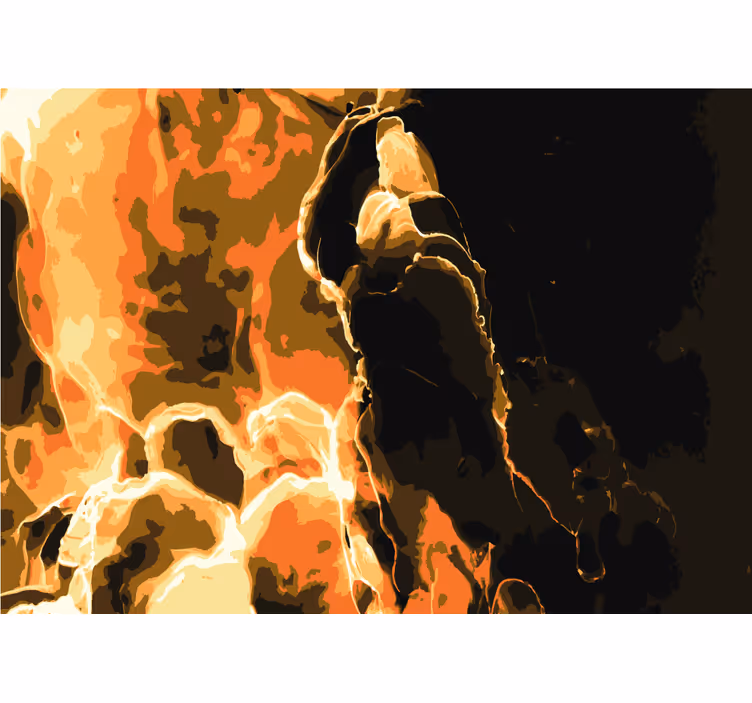 Tapisserie abstraite motif abstrait enflammé - TenStickers