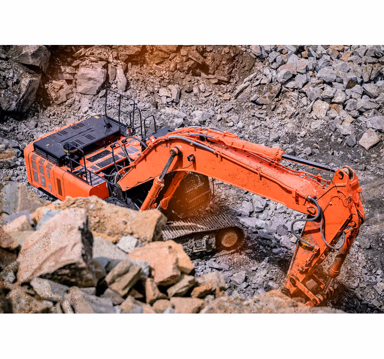 Tapisserie véhicules excavateur en action - TenStickers