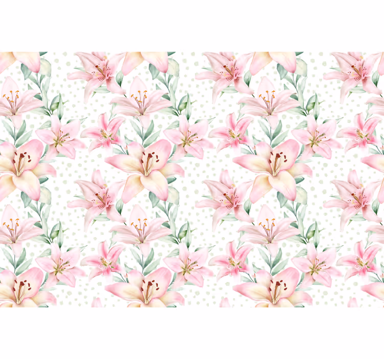 Tapisserie coquelicots fleur de lys délicate - TenStickers