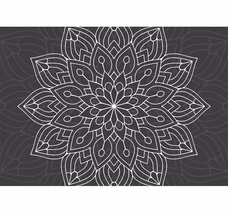 Tapisserie mandala motif floral complexe - TenStickers