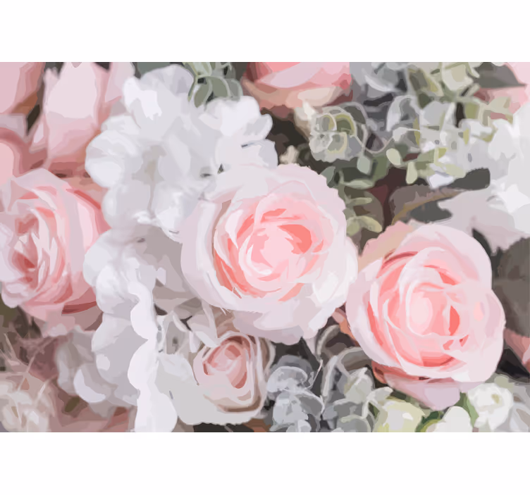 Tapisserie fleur roses roses romantiques - TenStickers