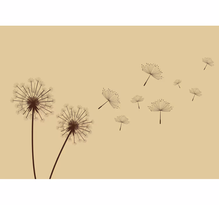 Tapisserie fleur graines de pissenlit en vol - TenStickers