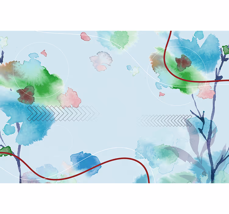 Tapisserie nature aquarelle douce verte - TenStickers