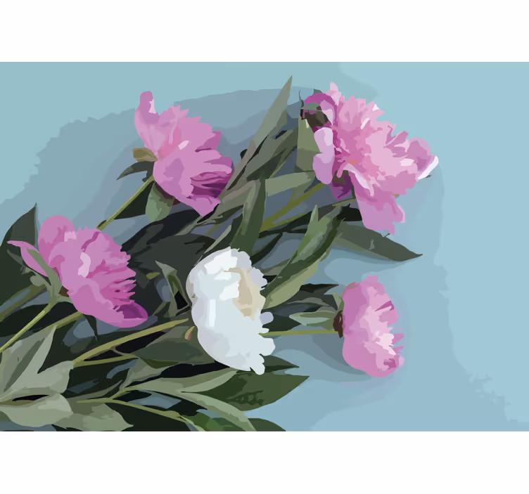 Tapisserie fleur arrangement de fleurs de pivoine - TenStickers
