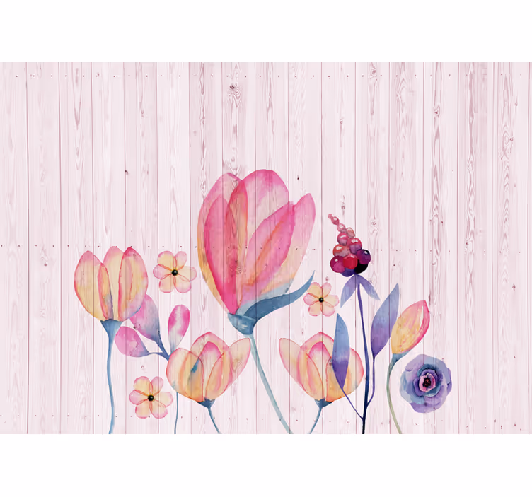 Tapisserie fleur composition de fleurs gracieuses - TenStickers