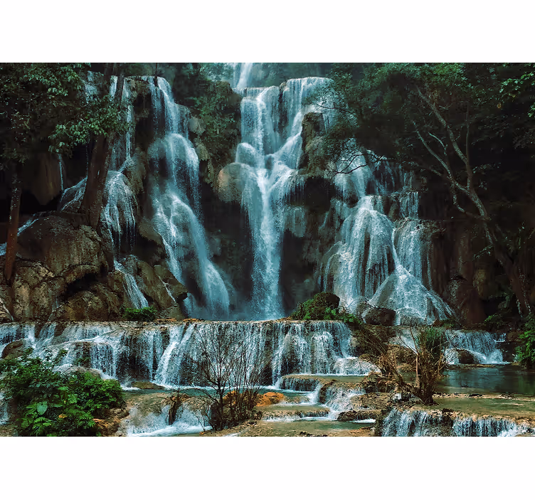 Tapisserie montagne affichage de chute d'eau majestueuse - TenStickers