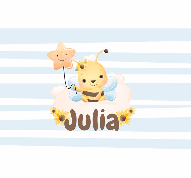 Tapisserie pour chambre bébé personnage abeille mignonne - TenStickers