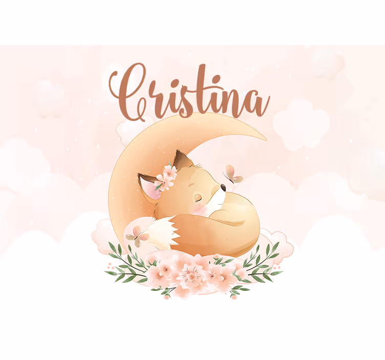 Tapisserie personnalisable design renard endormi - TenStickers