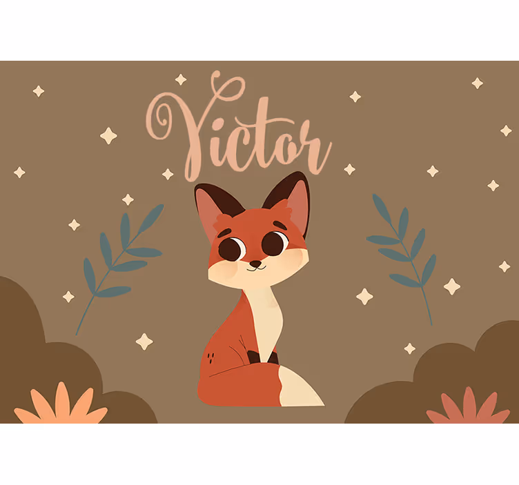Tapisserie personnalisable petit personnage renard - TenStickers