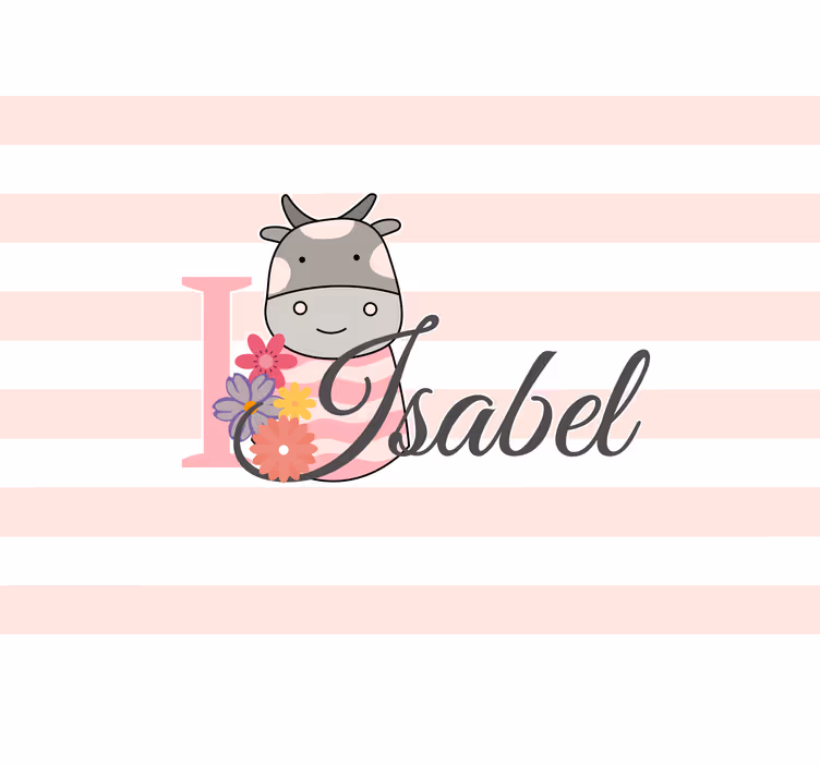 Tapisserie amour j'aime la vache - TenStickers