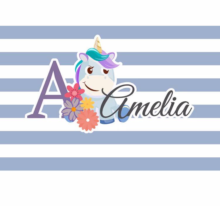 Tapisserie personnalisable thème licorne charmante - TenStickers