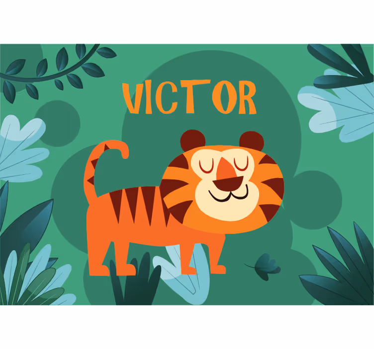 Tapisserie personnalisable tigre amical - TenStickers