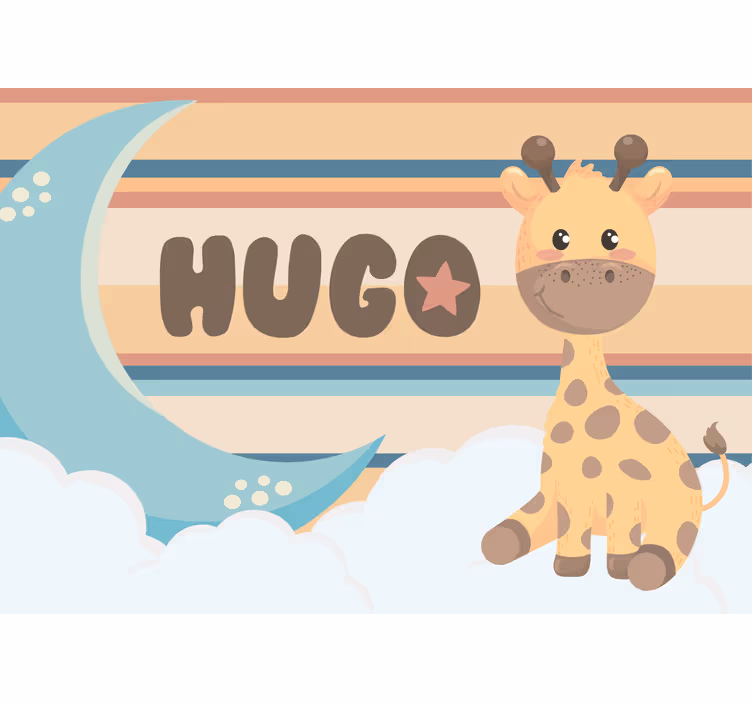 Tapisserie chambre enfant illustration de girafe adorable - TenStickers